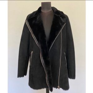 Zara Trafuluc Suede/Faux Fur Coat